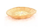 Plat bambou tressé rond bas 30x5cm