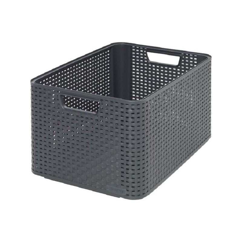 Curver Style mand L rotanstyle antraciet (lxbxh 44x32x23cm)