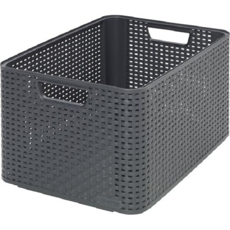 Curver Style panier L style rotin anthracite (lxlxh 44x32x23cm)