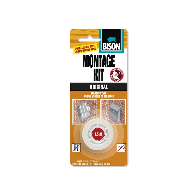 Bison Kit de montage ruban original 1,5mx19mm