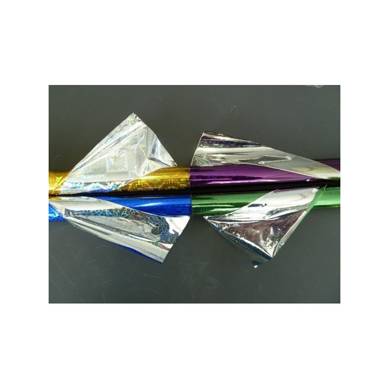 Rouleau de papier cadeau holographique 1,5mx70cm couleurs assorties