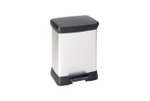 Curver Decobin rechthoek pedaalemmer 30 liter Zilver/zwart 59x39x29cm