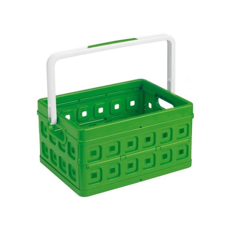 Sunware Square Boodschappenkrat 24 liter groen/wit kunststof 44x31,5x21cm