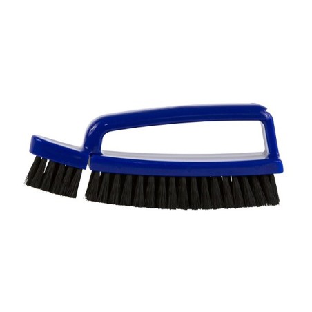 Schoenborstelset zwart varkenshaar kunststof assorti kleur