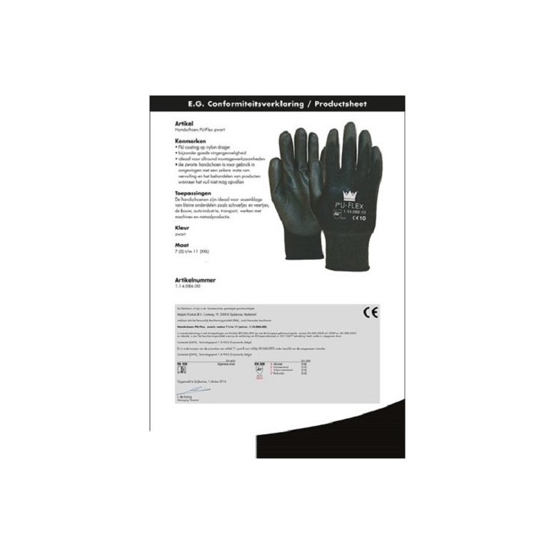 Gant PU-flex nylon noir CAT.2 taille 10 / XL