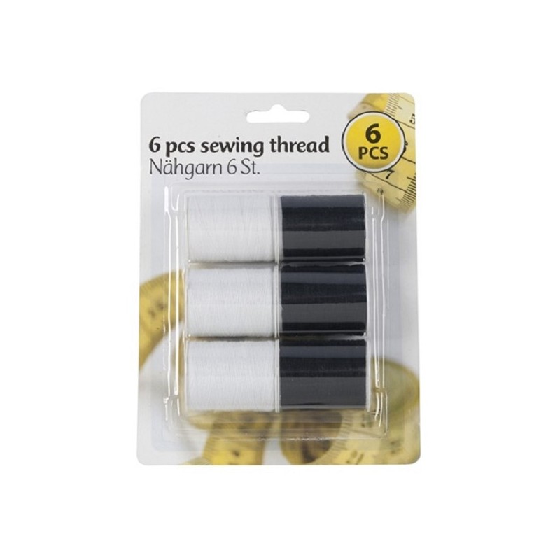 Fil à coudre 6 bobines sur carte 60mm