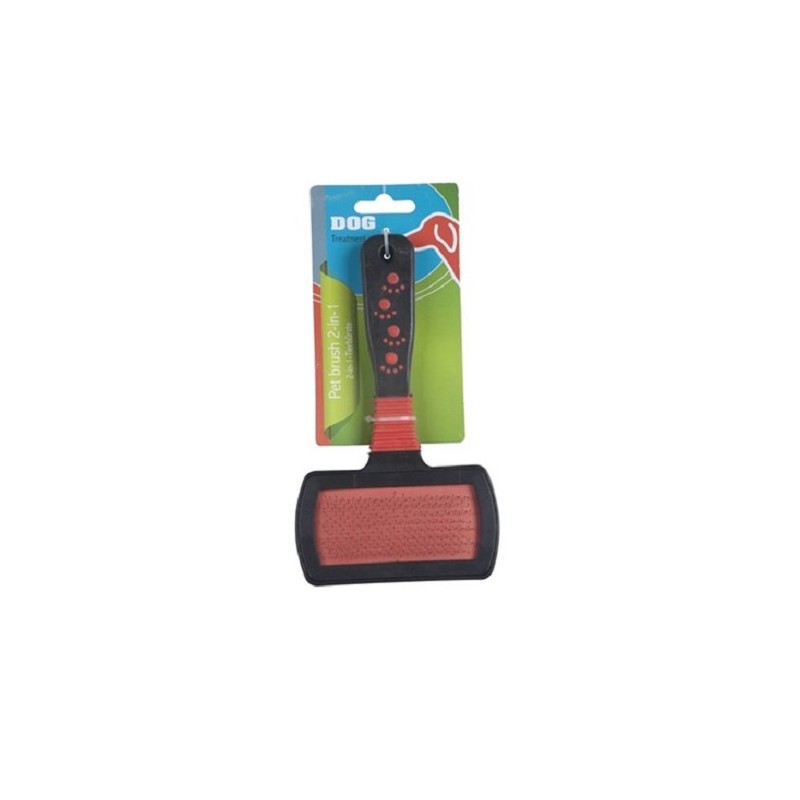 Brosse animaux 2 en 1 17,5x10,5 cm
