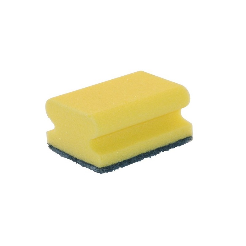 Schuurspons met greep geel / groen ca. 95x70x30 mm set à 2