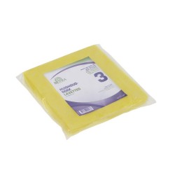 Torchon viscose environ 125 grammes environ 38x40 cm jaune lot de 3