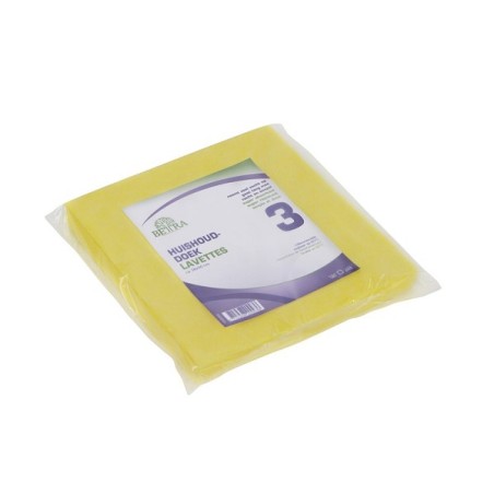 Torchon viscose environ 125 grammes environ 38x40 cm jaune lot de 3