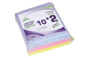 Lingettes ménagères viscose lot de 12 environ 35x35cm bleu rose jaune