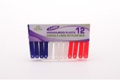 Pinces à linge en plastique jumbo 12 pcs