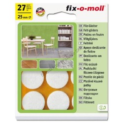 Fix-o-moll vilt wit 25mm 27 stuks