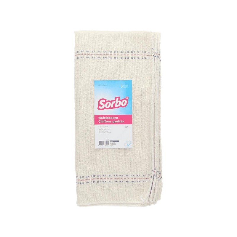 Serviettes Sorbo Waffle 40x40cm paquet de 5 pièces
