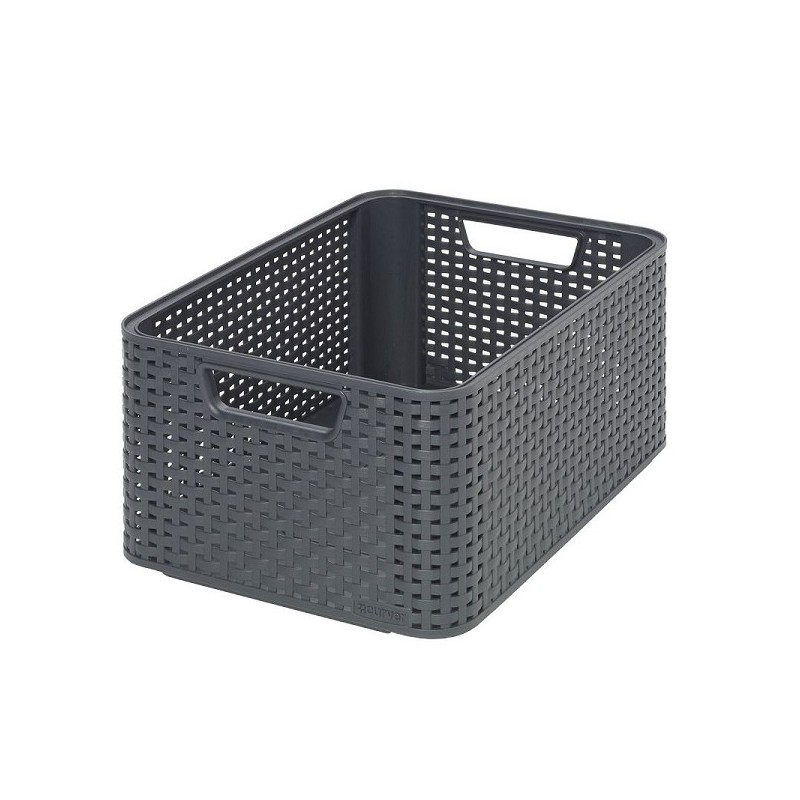 Curver Style panier M empilable style rotin anthracite (lxlxh 38x28x17cm)