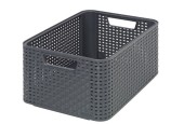 Curver Style mand M stapelbaar rotanstyle antraciet (lxbxh 38x28x17cm)