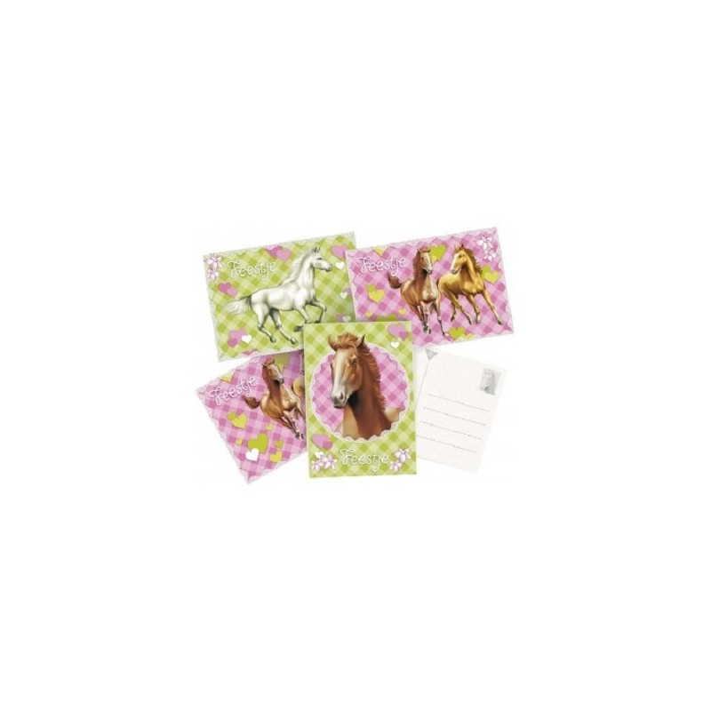 Cartes d'invitation 6pcs chevaux pack a 5 NL