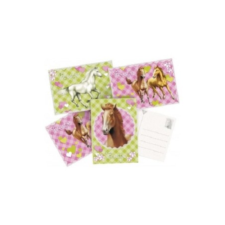Cartes d'invitation 6pcs chevaux pack a 5 NL