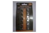 Piles bouton AG3/LR41 12 pièces sur carte