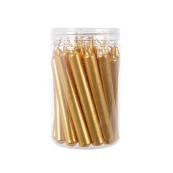 Kerstboomkaarsjes metalic goud 1,3x10.5 cm 22 stuks in koker