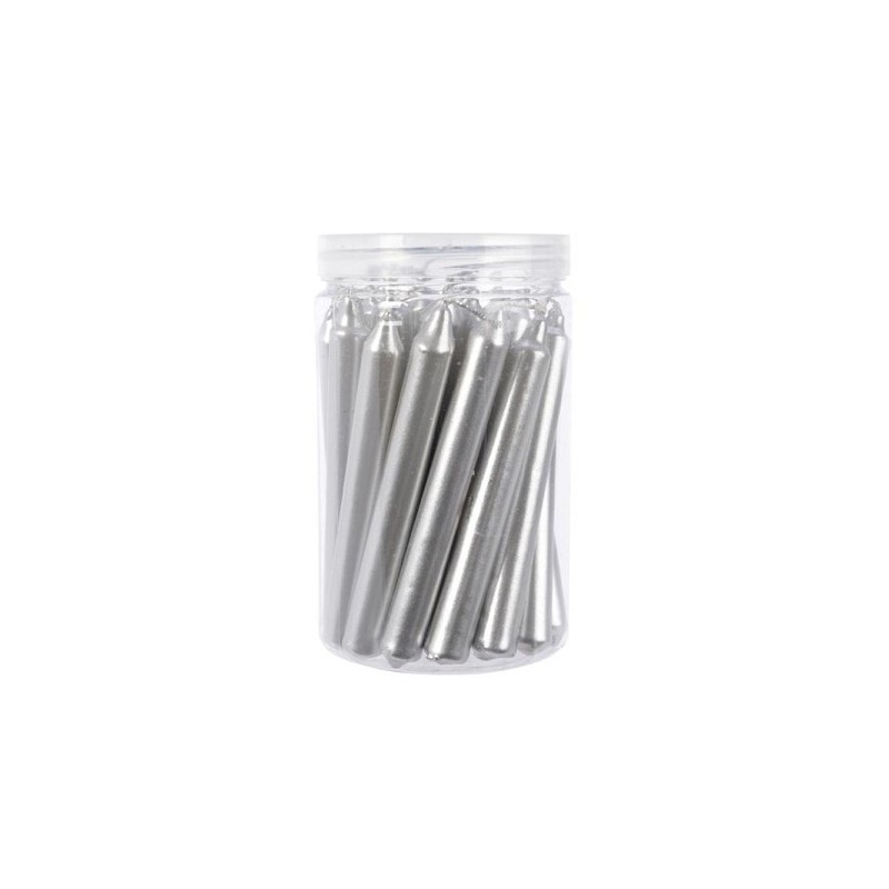 Bougies de sapin de Noël argent métallisé 1,3x10,5 cm 22 pièces en