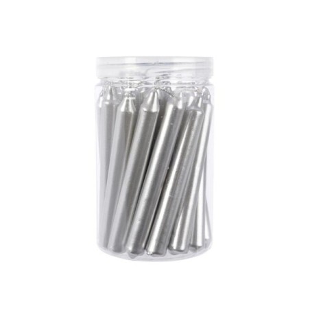 Bougies de sapin de Noël argent métallisé 1,3x10,5 cm 22 pièces en