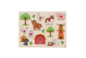 Puzzle boutons en bois Ferme 30x23cm