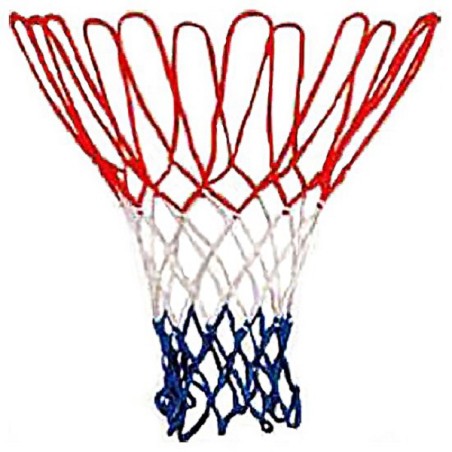 Basketbalnet rood/wit/blauw, los net, exclusief ring