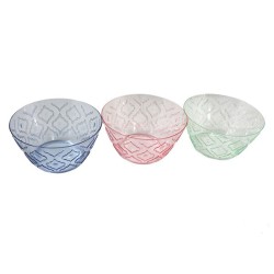 Schaaltje 15x7cm motief ass 3 kleuren kunststof