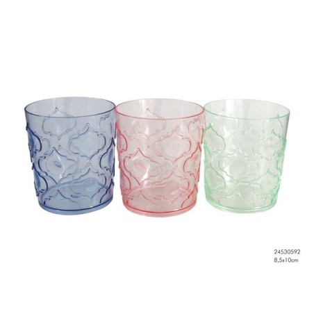 Verre à boire motif plastique 8,5x10cm cul assorti 3 couleurs plastique