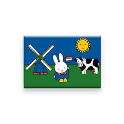Aimant de réfrigérateur Miffy Prairie en fer blanc 5,4x7,9cm