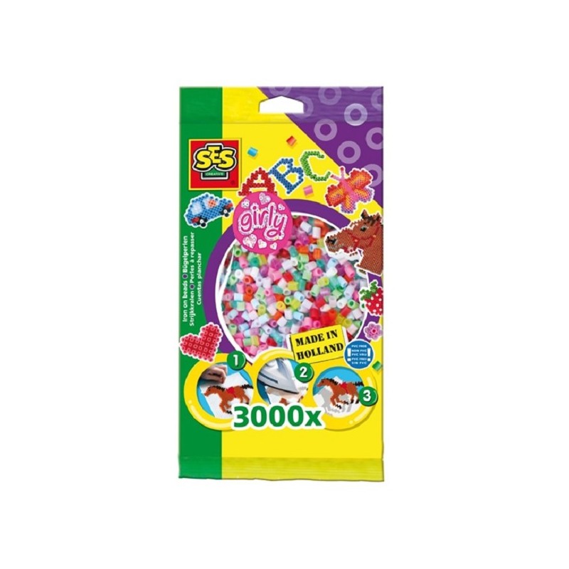 Ses perles à repasser, les filles mélangent 3000 pièces.