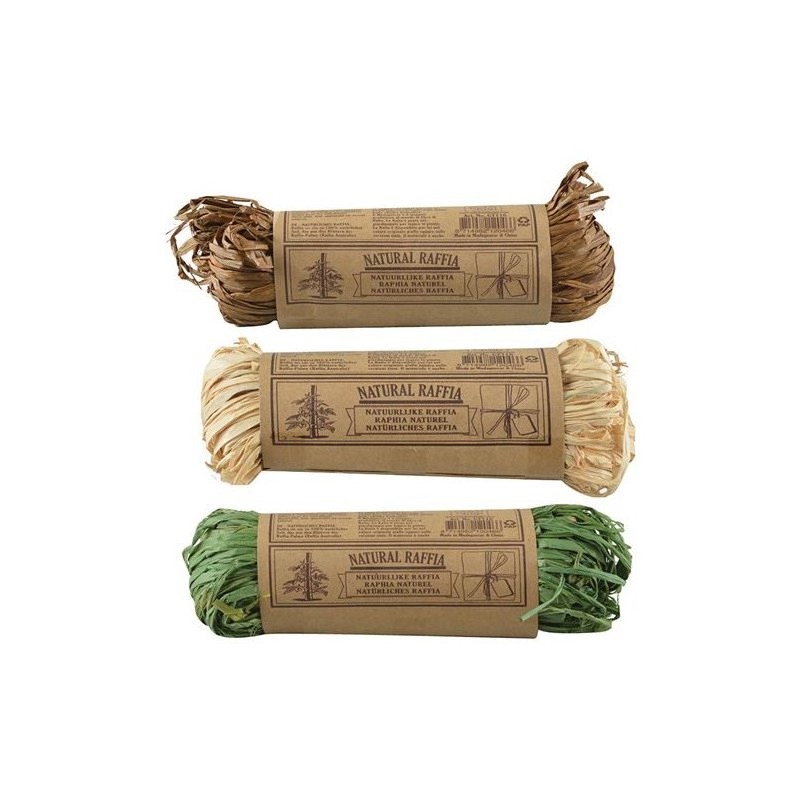 Esschert Design Raffia in 3 verschillende kleuren