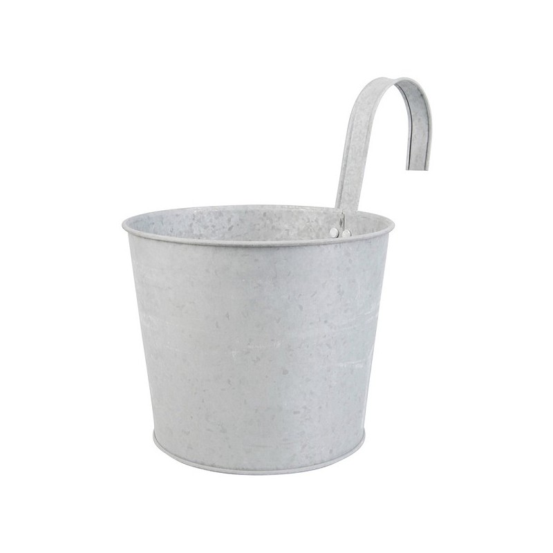 Esschert Design Pot de fleur avec crochet Vieux zinc 27x18x24 cm