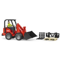Bruder Schaffer shovel 2034  Compacte lader met accessoires en speelfiguur