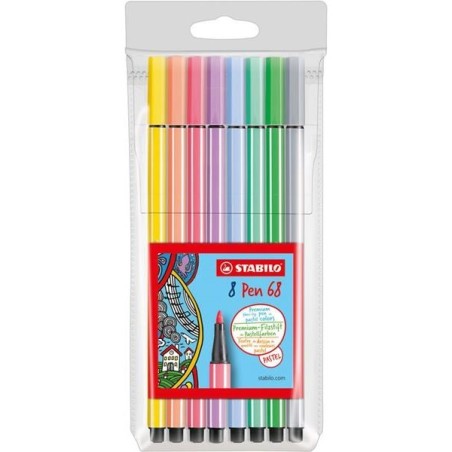 Stylo Stabilo 68 pastel étui de 8 pièces