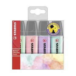Trousse pastel Stabilo Boss avec 4 couleurs