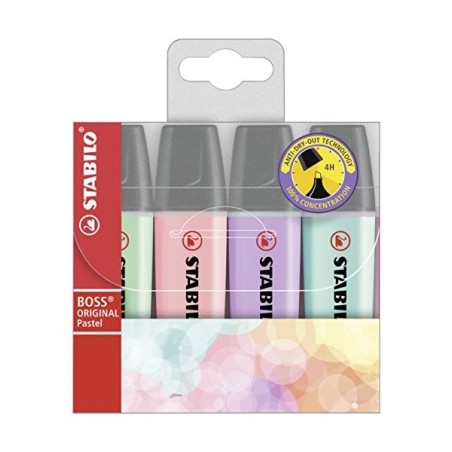 Trousse pastel Stabilo Boss avec 4 couleurs
