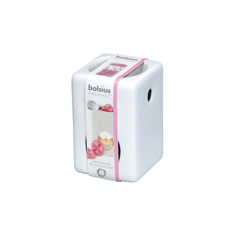 Bolsius Brûleur de cire aromatique carré BLANC