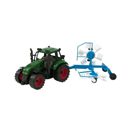 Tractor frictie met keerder 37cm. Rood of groen. In Vensterdoos