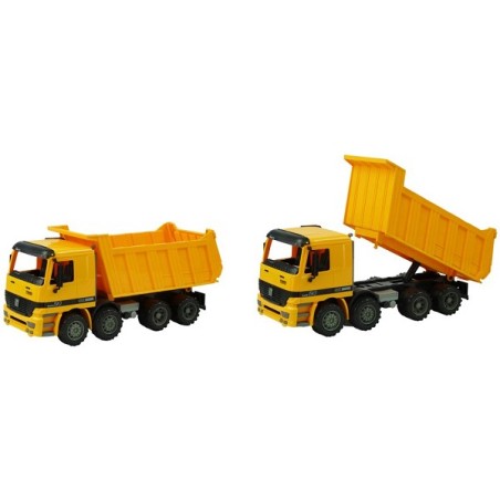 Camion benne jaune 36cm en jardinière