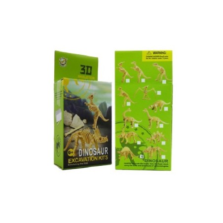 Découper un squelette de dinosaure dans du plâtre 9x3x4cm. 12 types différents