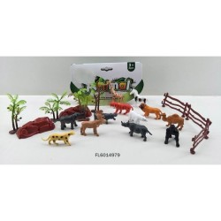 Wilde dieren in zak met accessoires 21 delig