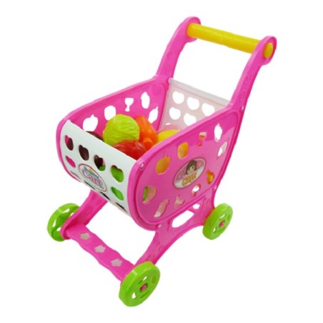 Panier avec 12 types d’épicerie. rose ou bleu