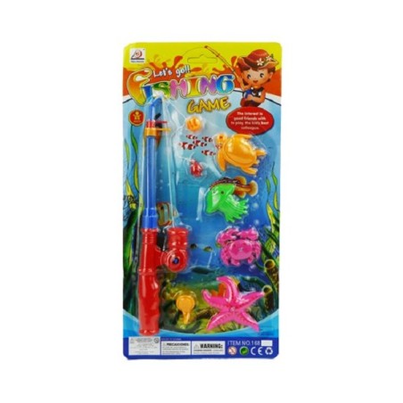 Jeu de pêche avec canne à lancer en plastique