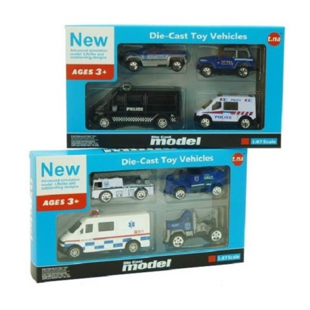 Véhicules de police 1:87 4 pcs sous blister 2 versions différentes