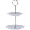 Etagere porcelaine 2 couches Ø13 et Ø15cm