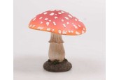 Tuinbeeld Paddenstoel rood met witte stippen Polystone 9X9X13 cm