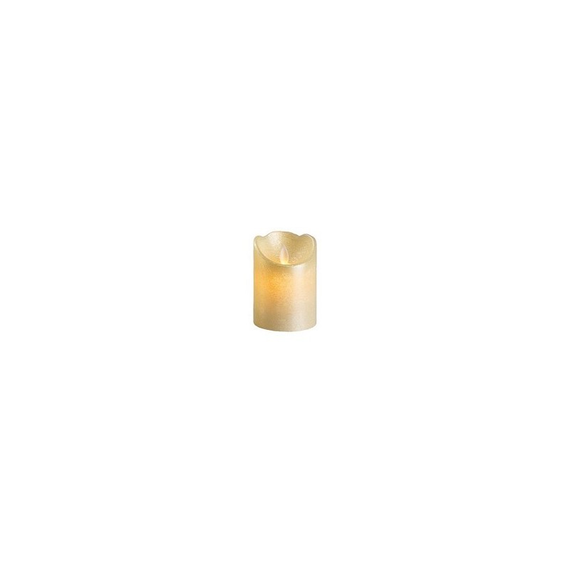 Lumineo Led Kaars Wax -met vlam die heen en weer beweegt- 10 cm.op batterij met 6 uurs timer. Kleur: Off White, glanzend, warm w