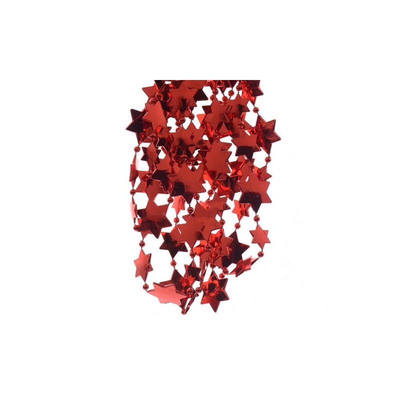 Decoris Guirlande de perles étoile plastique 270cm